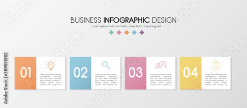 Infograph design with business icons and 4 options. Diagram. Vector