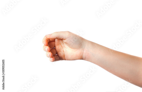 Wallpaper Mural Girl's hand isolated on a white background Torontodigital.ca