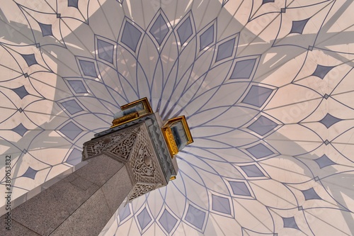 Detail of a Medina Haram Piazza shading umbrella, Medina, Saudi Arabia, KSA photo