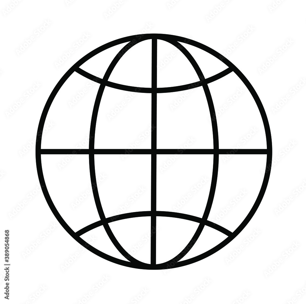 World Wide Web. Simple Line Globe Icon vector illustration World Wide Web. Simple Line Globe Icon vector illustration