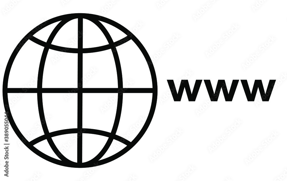 Obraz World Wide Web. Simple Line Globe Icon vector illustration