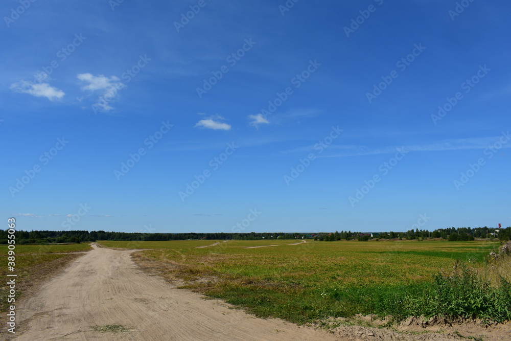 Obraz premium road in the field