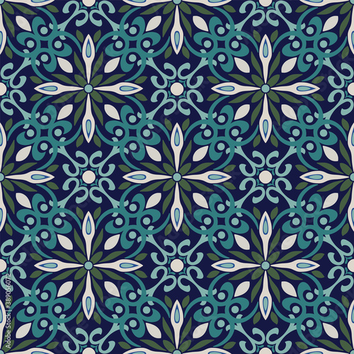 Vector ornamental intricate geometric seamless pattern background.