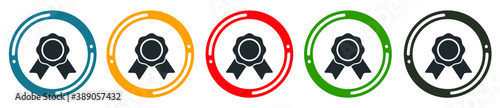Badge icon set. flat design vector illustration in 5 colors options for web design