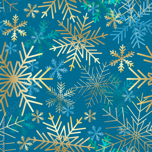Christmas card. Snowflakes Winter seamless pattern