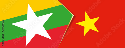 Myanmar and Vietnam flags  two vector flags.