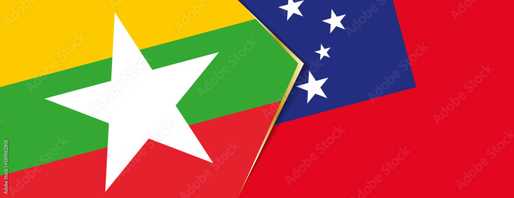 Myanmar and Samoa flags, two vector flags. Myanmar and Samoa flags, two vector flags.