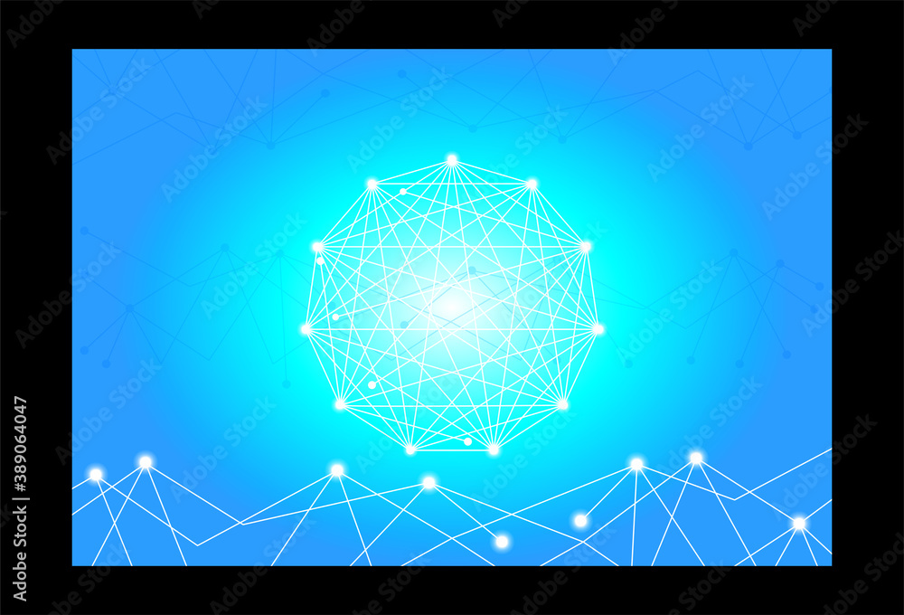 Abstract technological innovation with connected line and dots. futuristic - flyers - banners - backgrounds - web. headline server globe