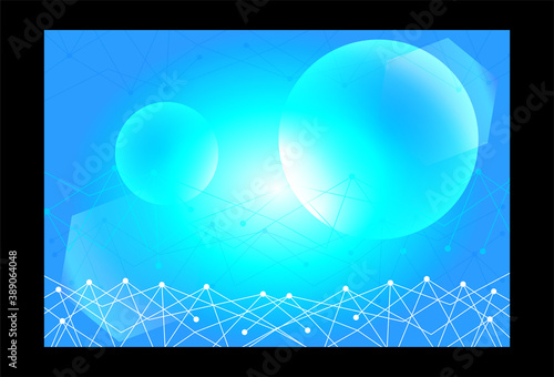 Abstract technological innovation with connected line and dots. futuristic - flyers - banners - backgrounds - web. headline blue