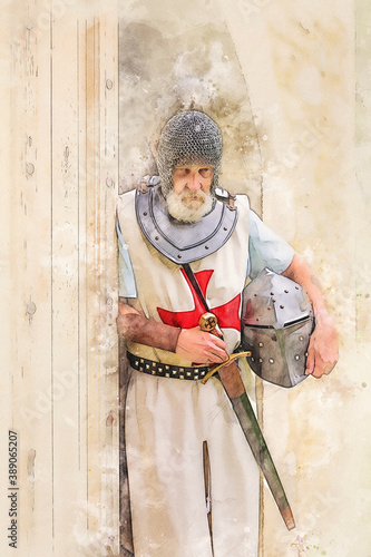 Authentic templar knight photo