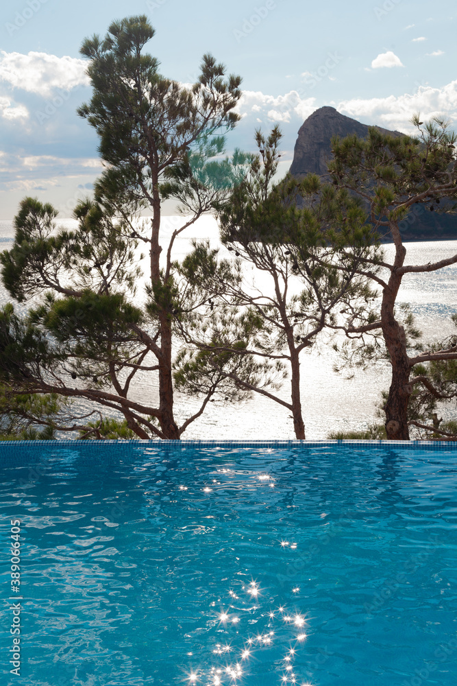 Pool against the backdrop of the sea Pool against the backdrop of the sea