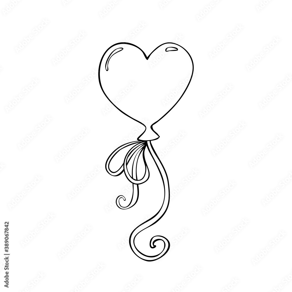 heart balloon coloring pages