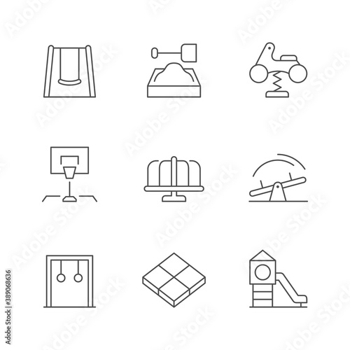 Set line icons of playground