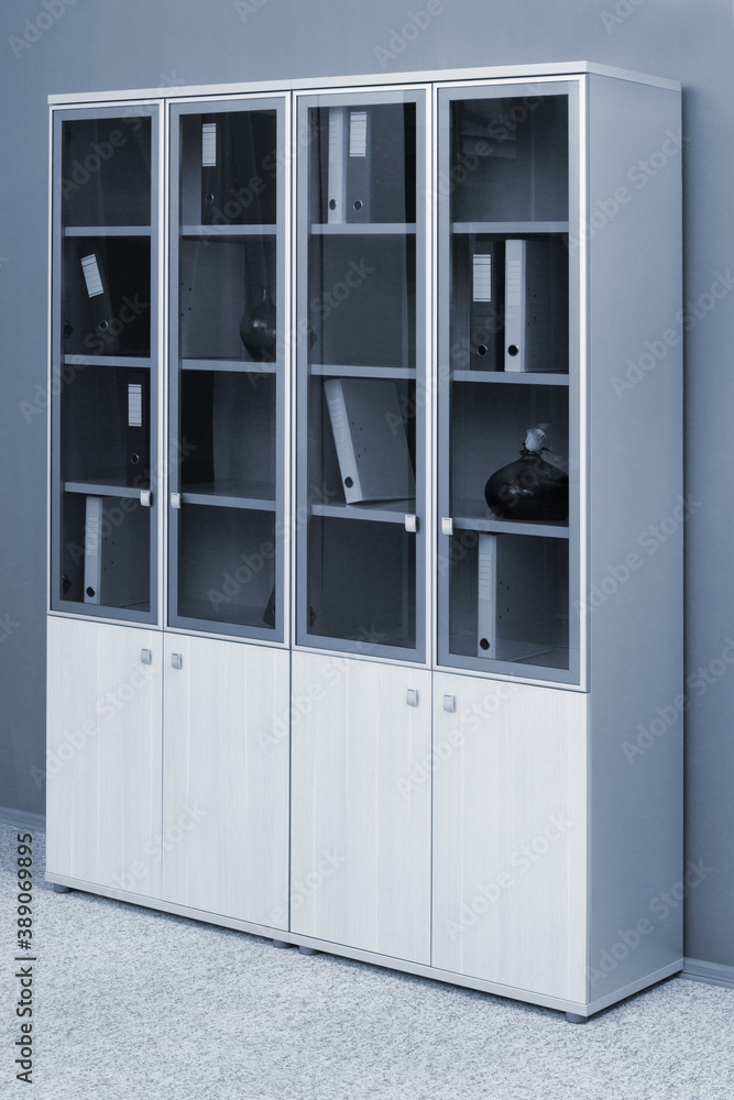 bookcase with folders in modern office bookcase with folders in modern office