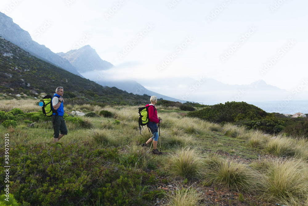 Senior couple spending time in nature together Senior couple spending time in nature together