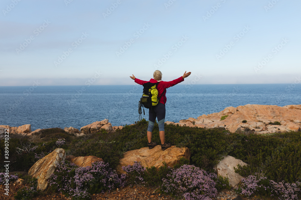 Senior woman spending time in nature Senior woman spending time in nature