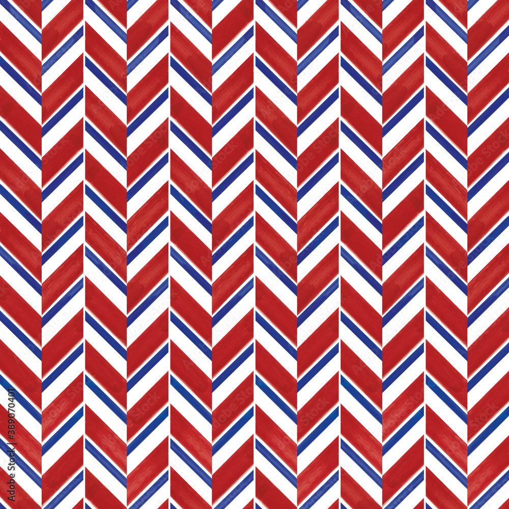 Vector blue red striped chevrons seamless pattern Vector blue red striped chevrons seamless pattern