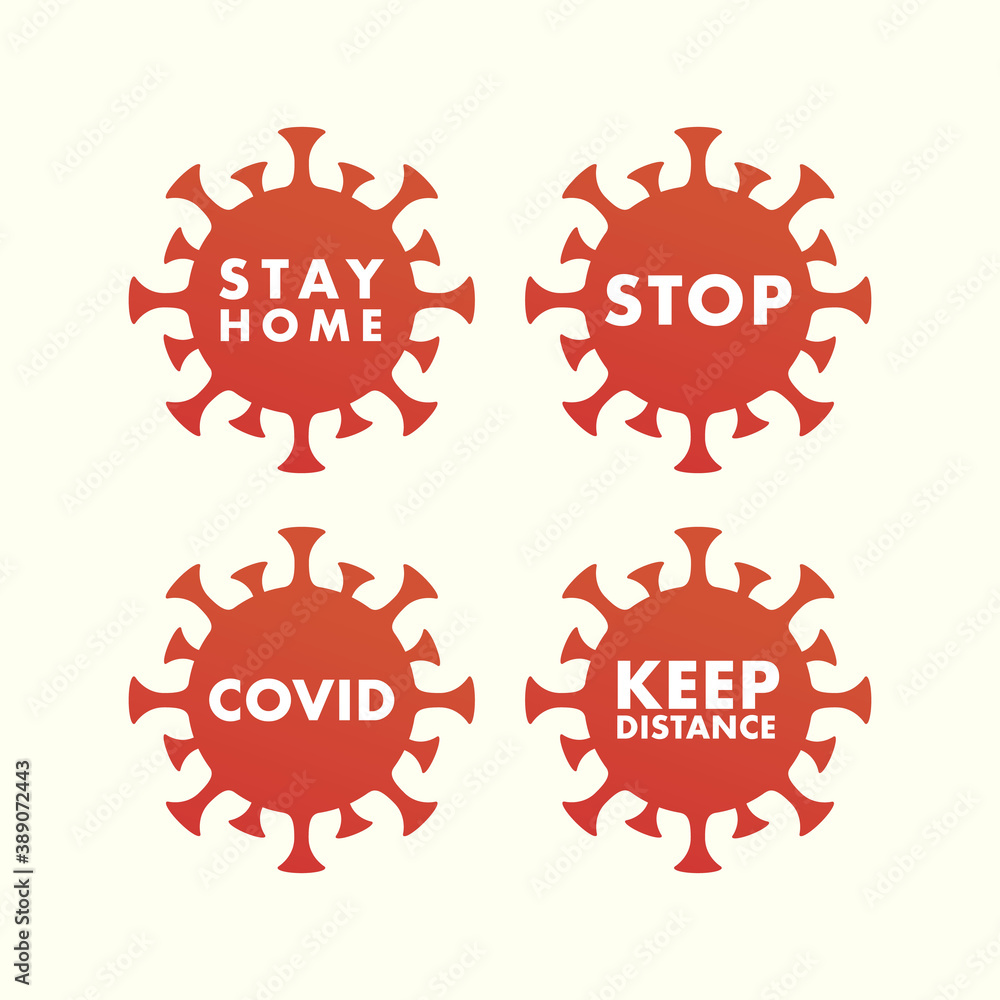 Set of web banners coronavirus or covid concept