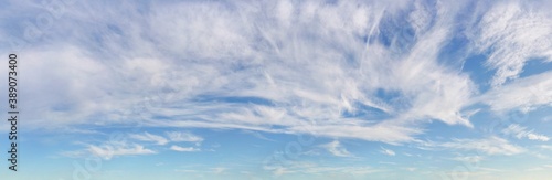 Bright sky background with cirrus clouds above, high resolution image