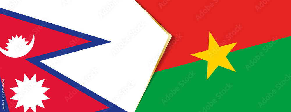 Nepal and Burkina Faso flags, two vector flags. Nepal and Burkina Faso flags, two vector flags.