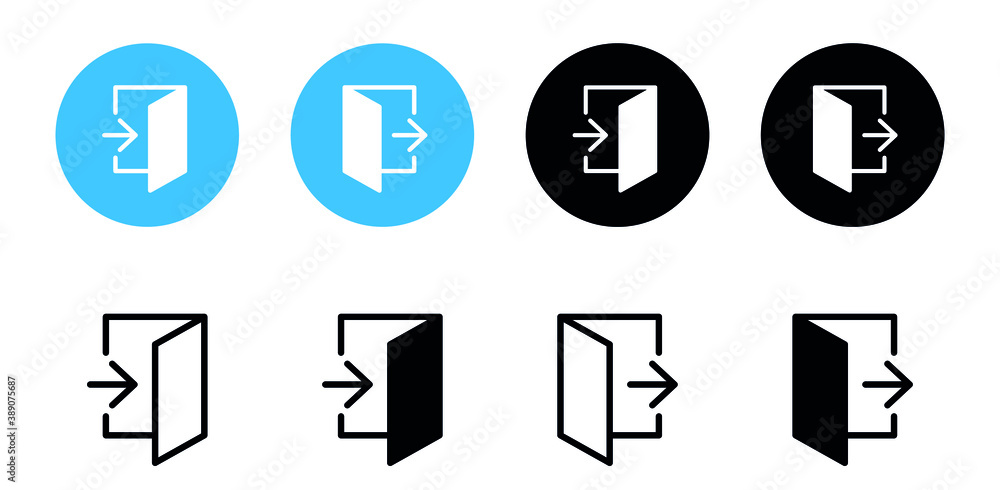 logout and login icons sign, exit and entry icon symbol for apps and websites logout and login icons sign, exit and entry icon symbol for apps and websites