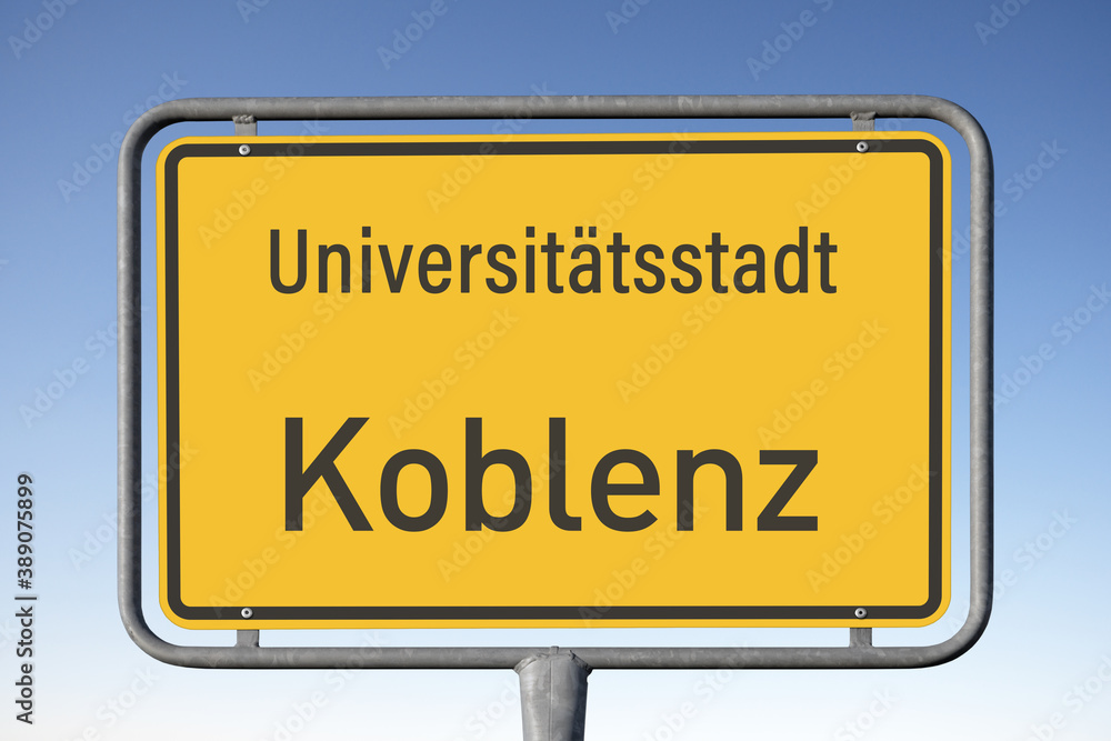 Ortstafel Universitätsstadt, Koblenz, (Symbolbild) Ortstafel Universitätsstadt, Koblenz, (Symbolbild)