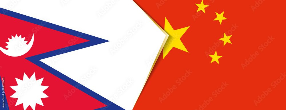 Nepal and China flags, two vector flags. Nepal and China flags, two vector flags.