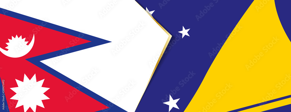Nepal and Tokelau flags, two vector flags. Nepal and Tokelau flags, two vector flags.