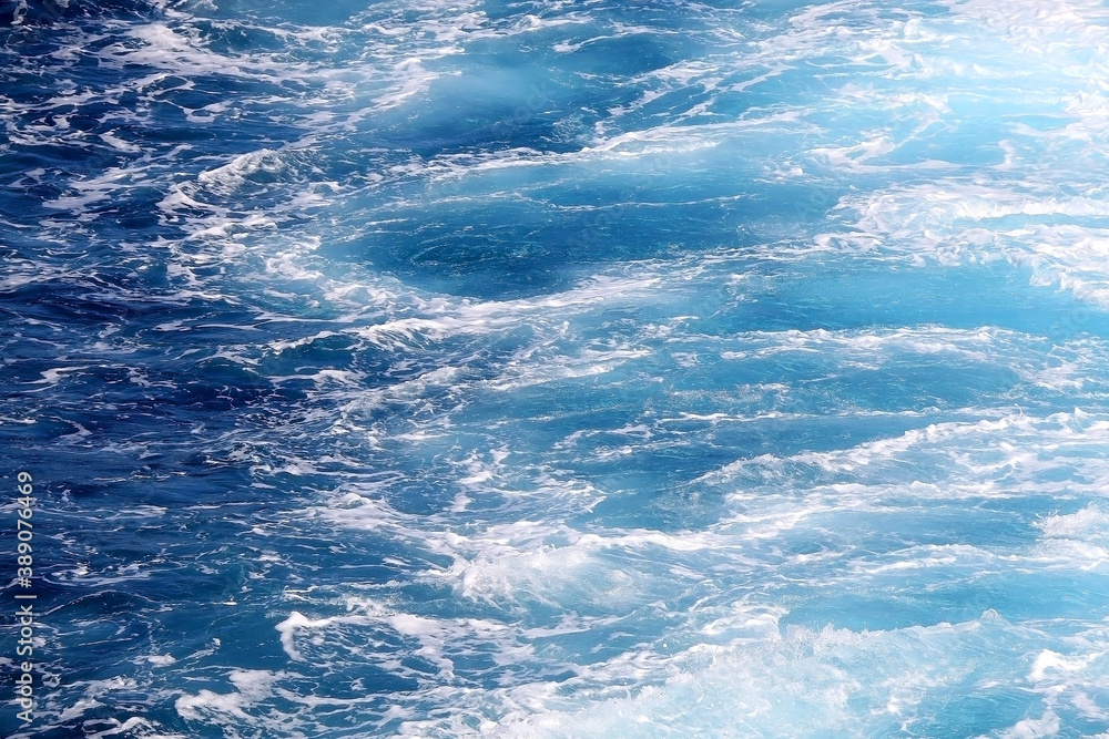 Beautiful blue sea surface. Selective focus.