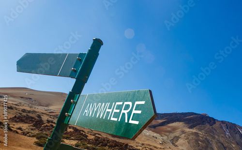 Fotografija Crossroad signpost saying this way, that way, anywhere
