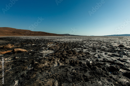 Useful mud of a dried up salt lake in the Crimea