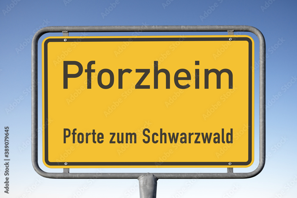 Werbetafel Pforzheim, Pforte zum Schwarzwald, (Symbolbild)