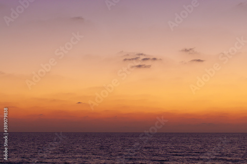 calm sea horizon sky clouds sunset landscape