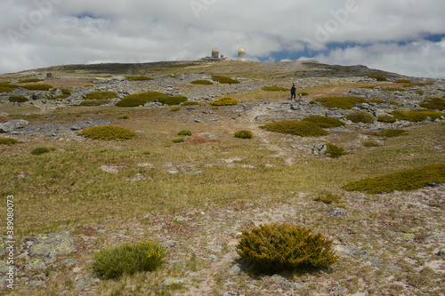 Abandoned observatory at Torre mountain. Highest peak in Portugal mountain range Serra da Estrela.