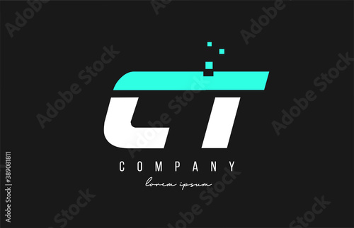 ct c t alphabet letter logo combination in blue and white color. Creative icon design for business and company