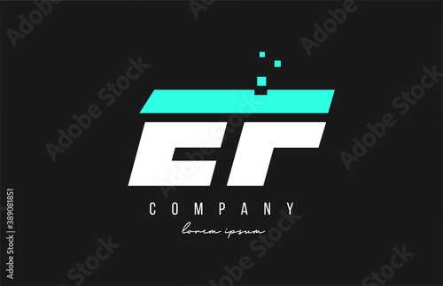 ef e f alphabet letter logo combination in blue and white color. Creative icon design for business and company
