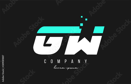 gw g w alphabet letter logo combination in blue and white color. Creative icon design for business and company photo
