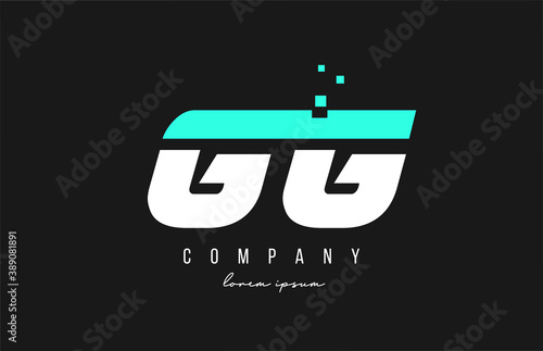gg g g alphabet letter logo combination in blue and white color. Creative icon design for business and company