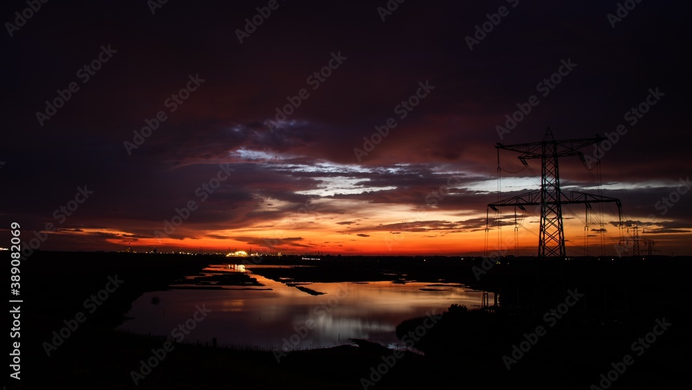 sunset over the sea