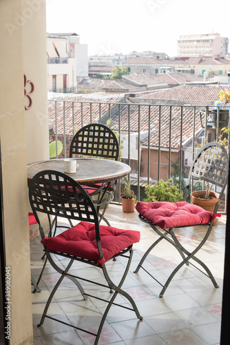 Chairs on the terrace in Catania