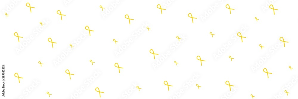 yellow gold ribbon, Childhood cancer awareness. International Childhood Cancer Day yellow gold ribbon, Childhood cancer awareness. International Childhood Cancer Day