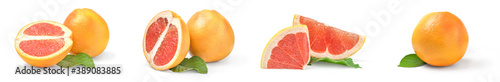 Group of grapefruit isolated on a white background