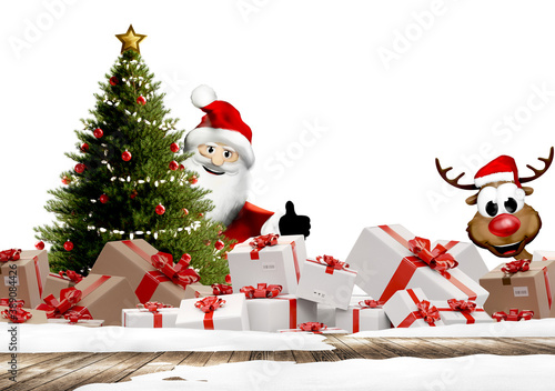 happy Santa Claus and happy...
