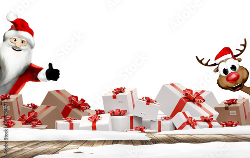 happy Santa Claus and happy...