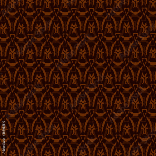 abstract pattern of curved and triangular elements in golden tones.