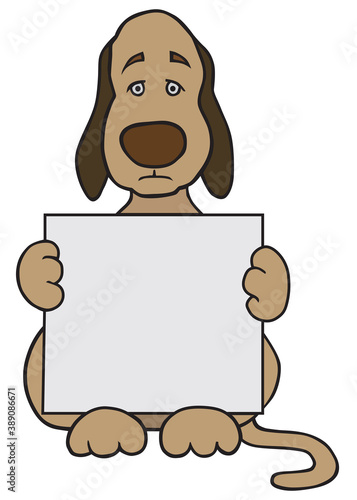 Sad Dog With Sign