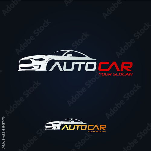 Car Garage Premium Concept Logo Design - Red Silver Gold Color Auto Car Sport Design