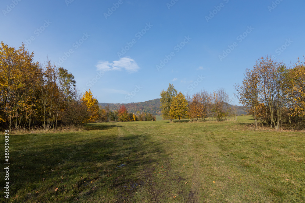 Autumn nature with clear sky Autumn nature with clear sky