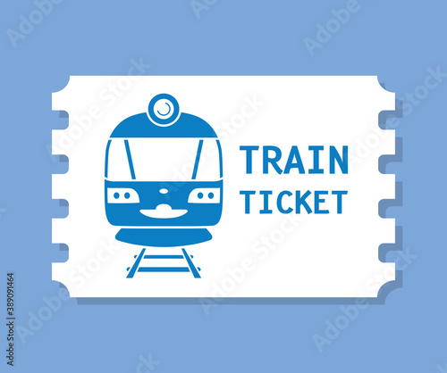Train ticket flat vector icon
