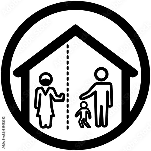 Self isolated family member. Vector icon